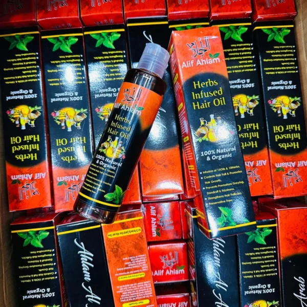 Alif Ahlam Herbs Infused Hair Oil | 100% Natural Organic Oils & Herbs